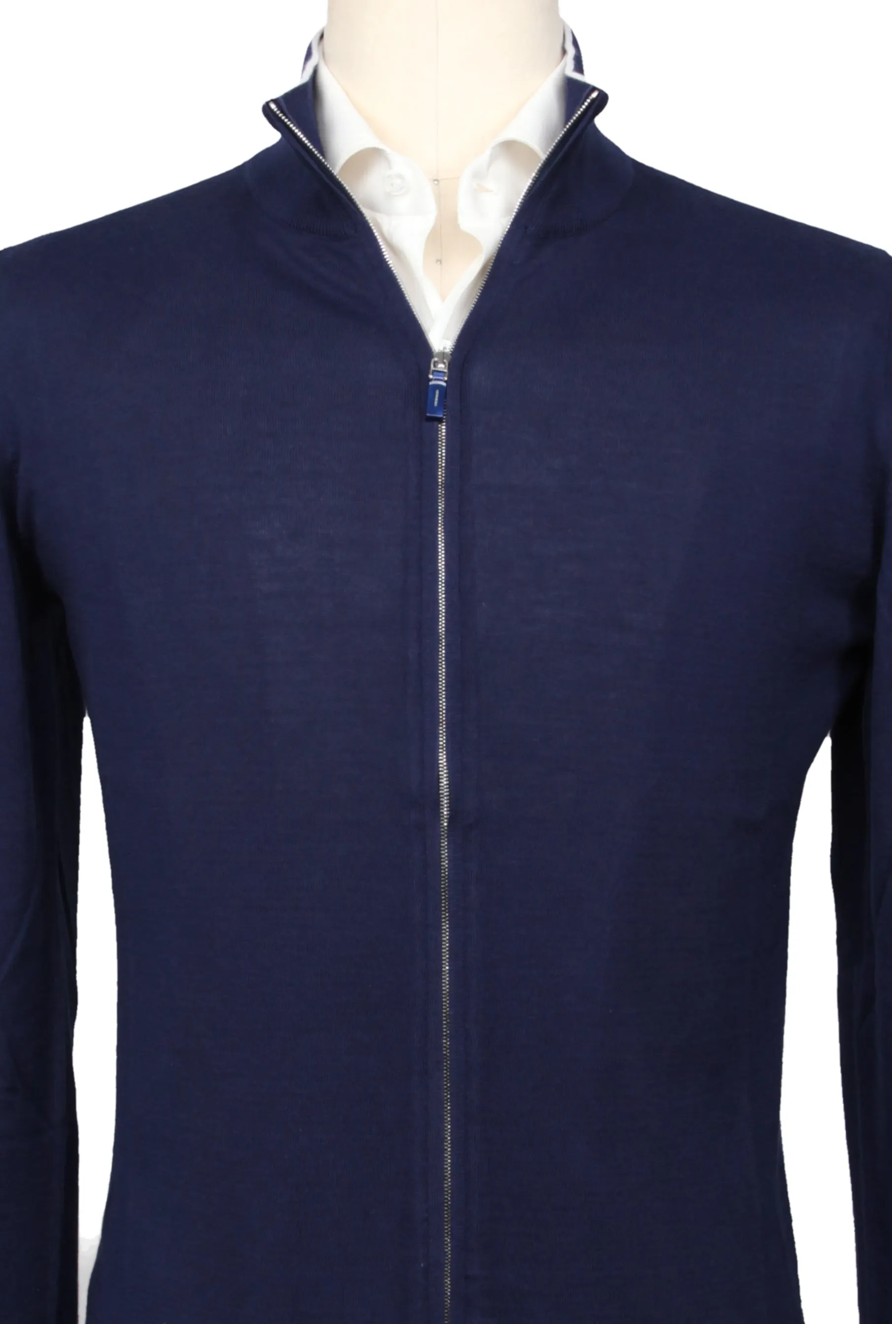 Fiori Di Lusso Navy Blue Funnel Sweater