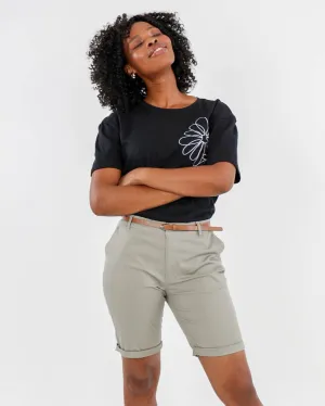Flower Embroidered T-Shirt