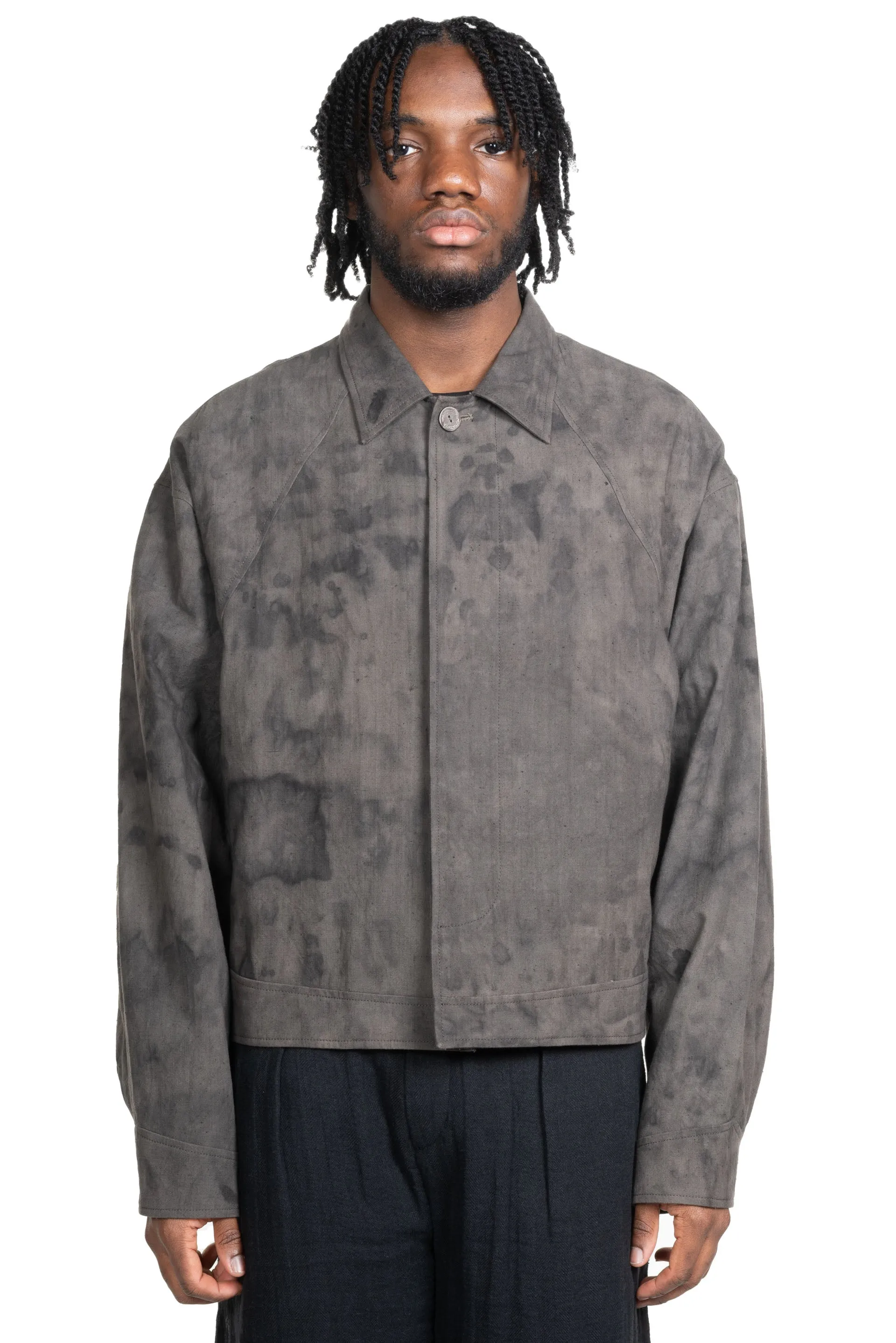 FM E Cropped Jacket Natural Dyed Grey