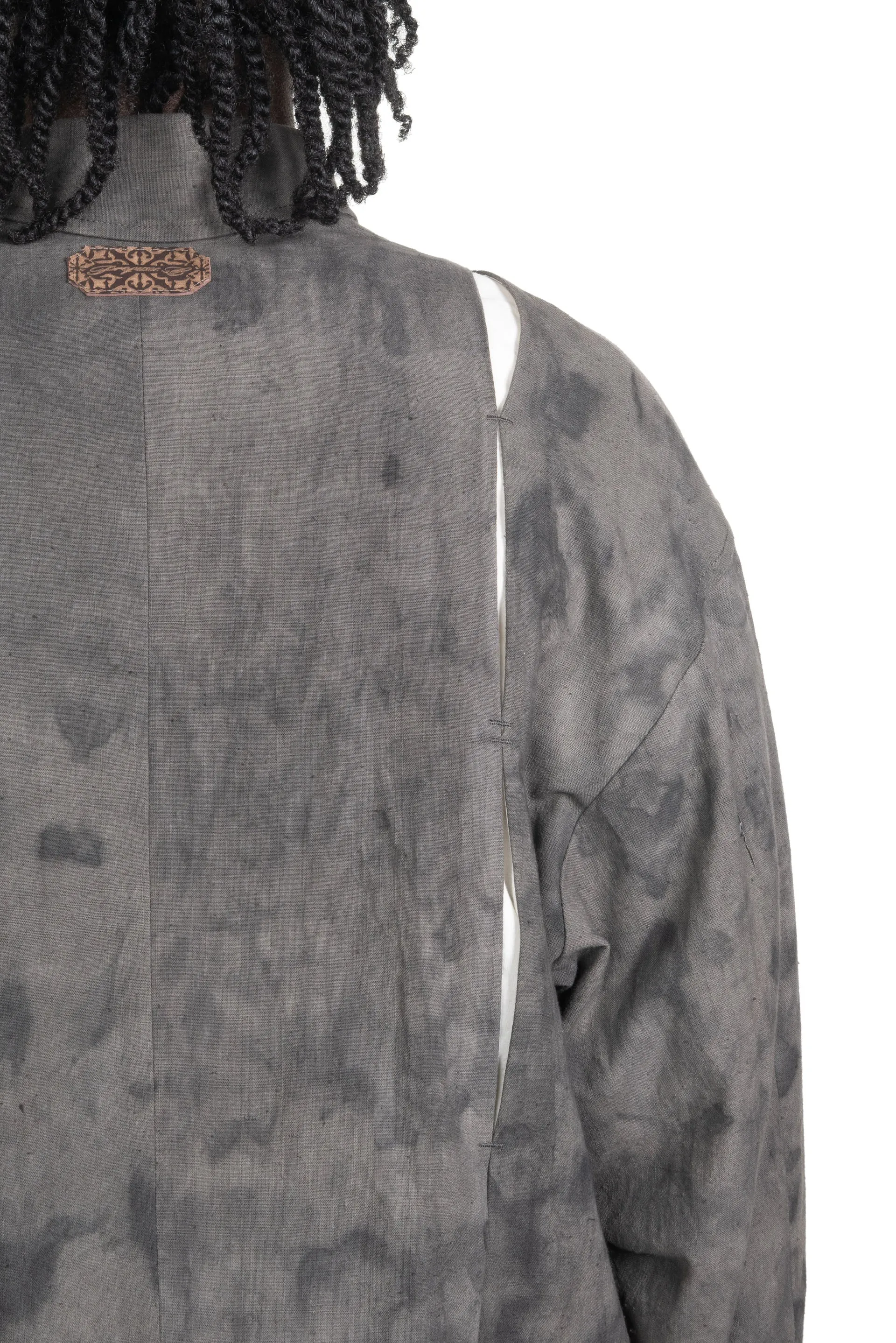 FM E Cropped Jacket Natural Dyed Grey