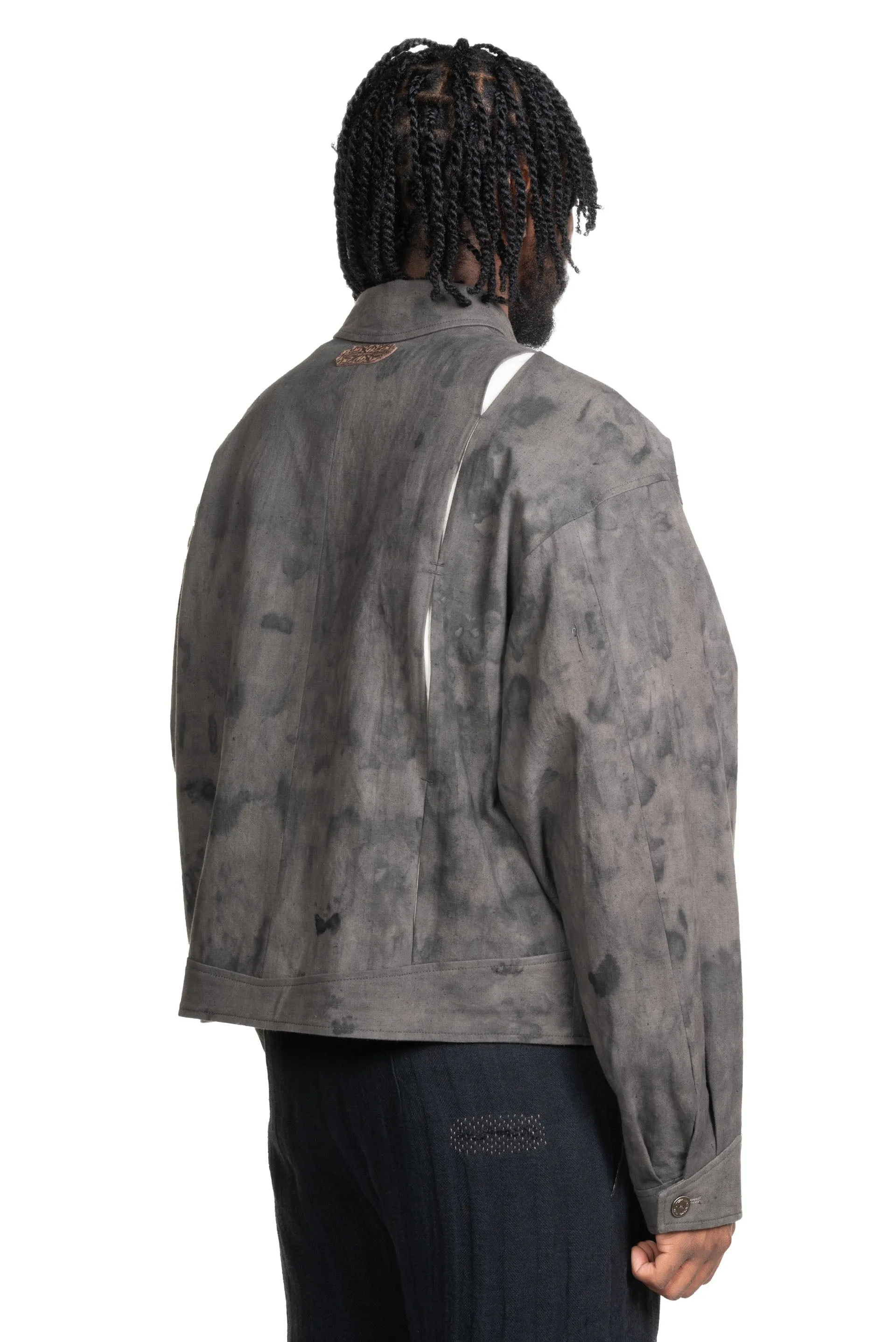 FM E Cropped Jacket Natural Dyed Grey