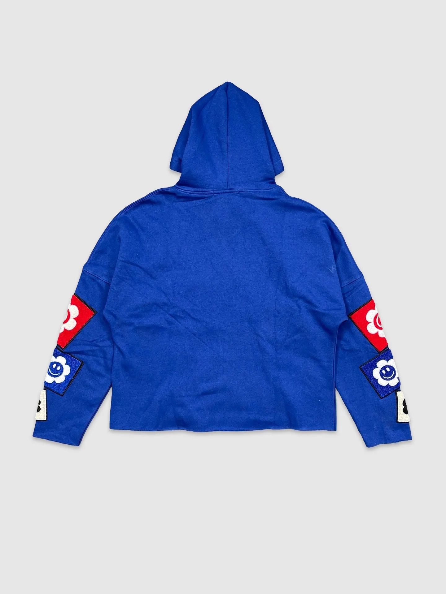 FOC-80679-Chenille Patch Cropped Hoodie