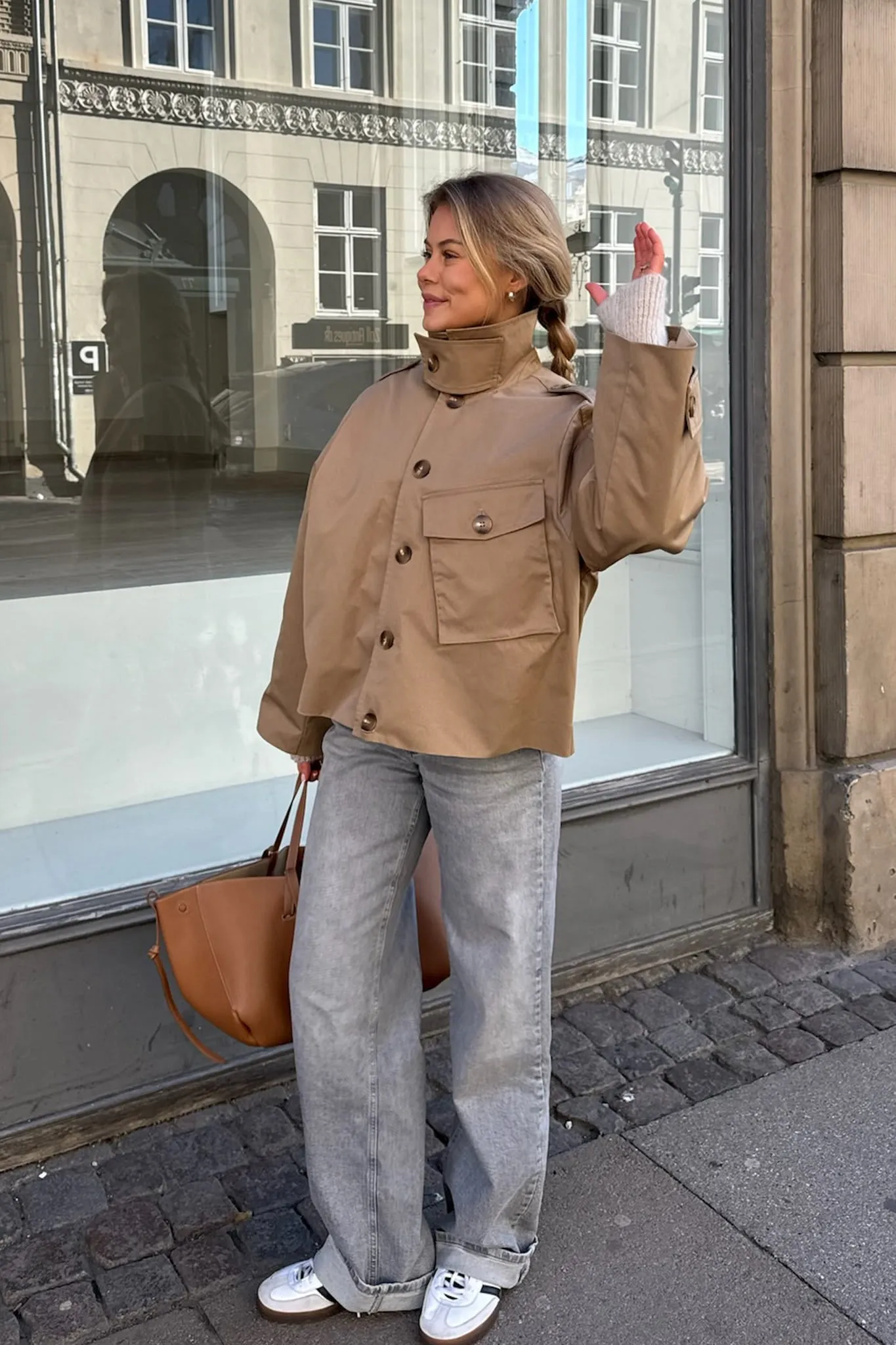 FrejaIC Kort Trenchcoat - Brun