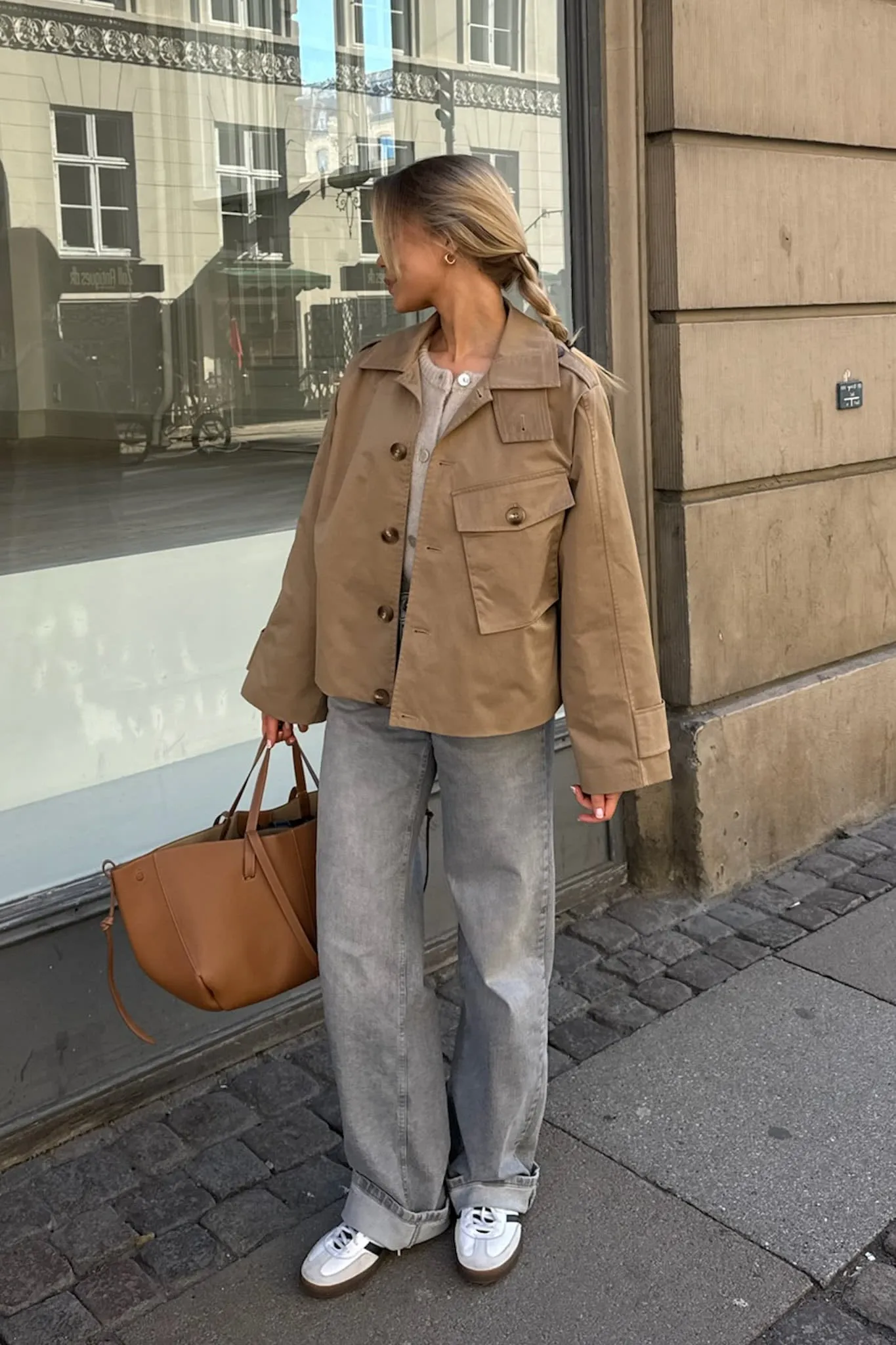 FrejaIC Kort Trenchcoat - Brun