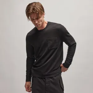 French Terry Pocket Crew - Black
