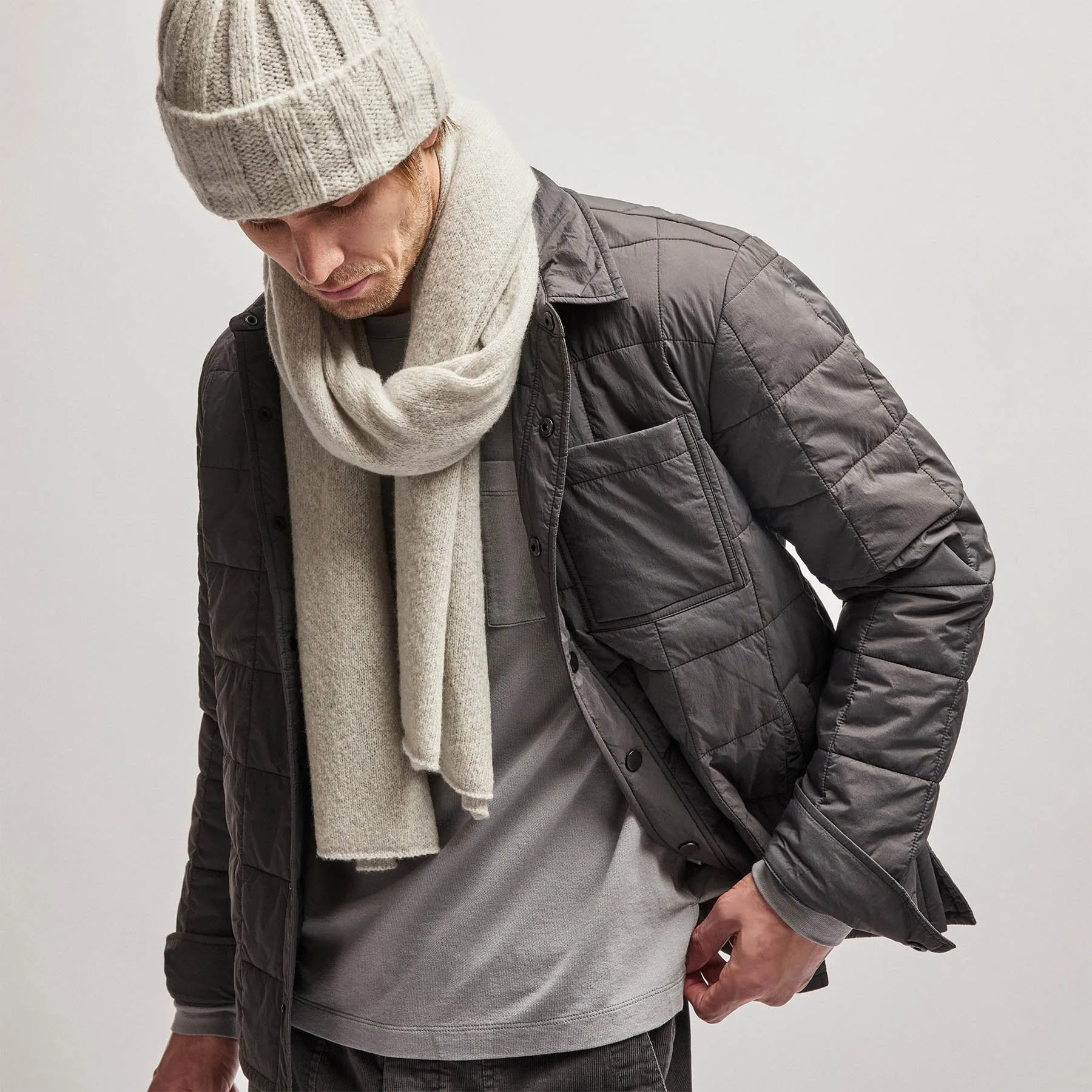 French Terry Pocket Crew - Silver Grey