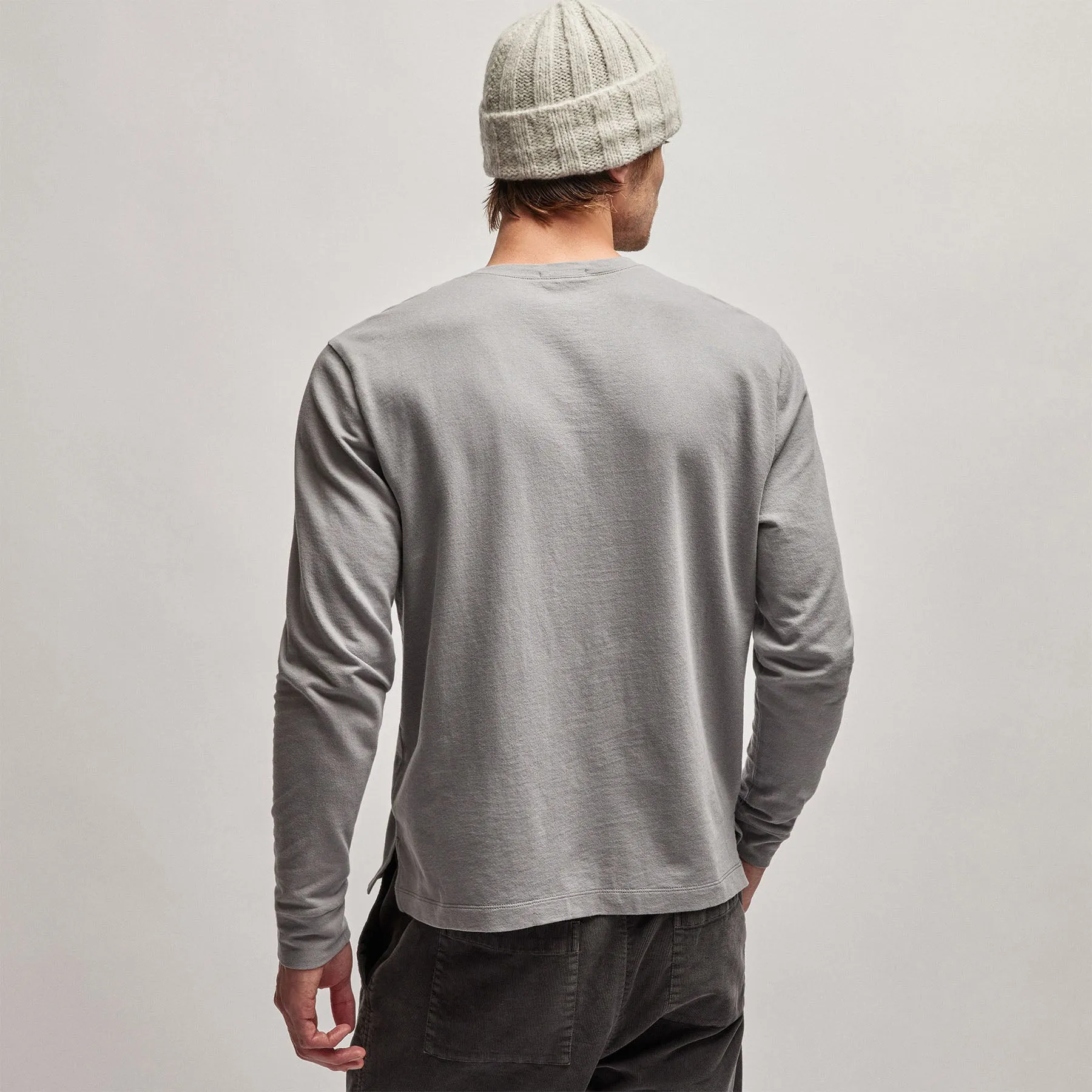 French Terry Pocket Crew - Silver Grey