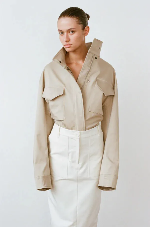 Friends With Frank The Esther Cropped Trench in Walnut