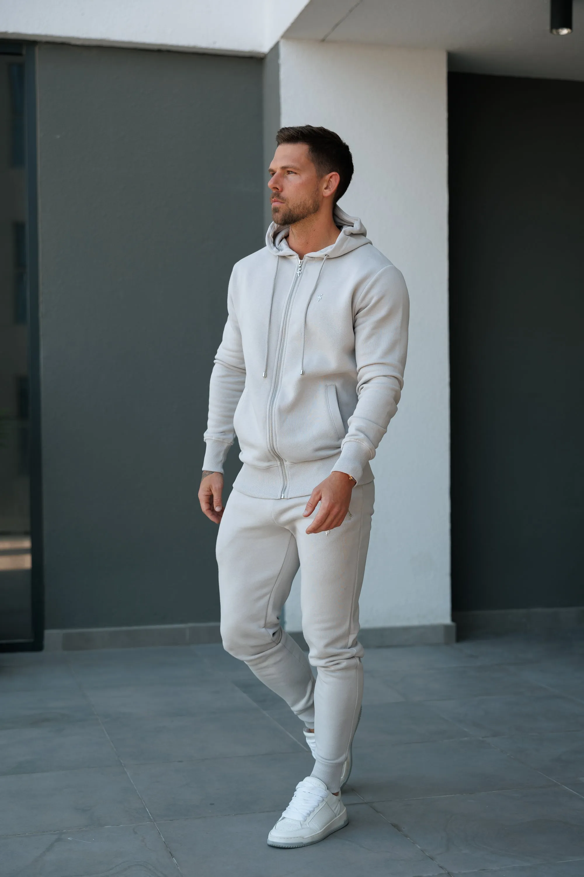 FS Light Grey / Silver Full Zip Hoodie with Pockets - FSH1250