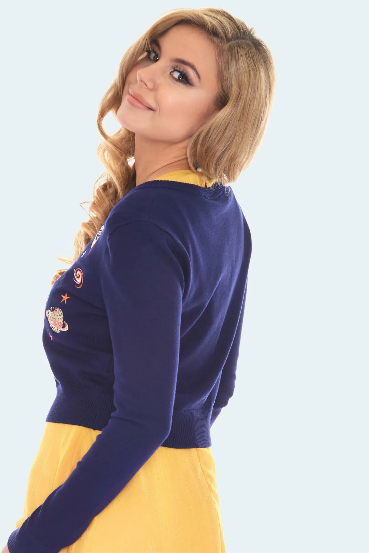 Galaxy Janet Cropped Cardigan