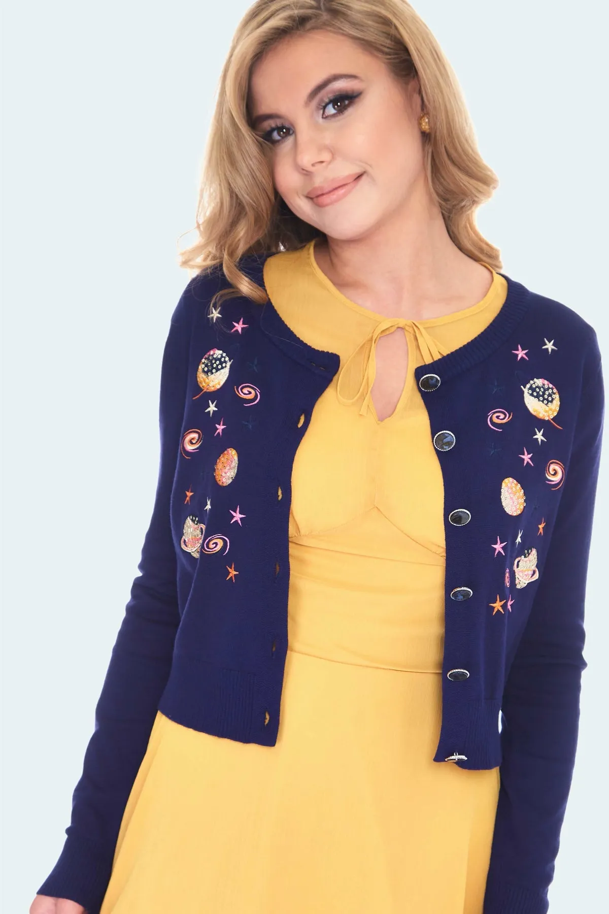 Galaxy Janet Cropped Cardigan
