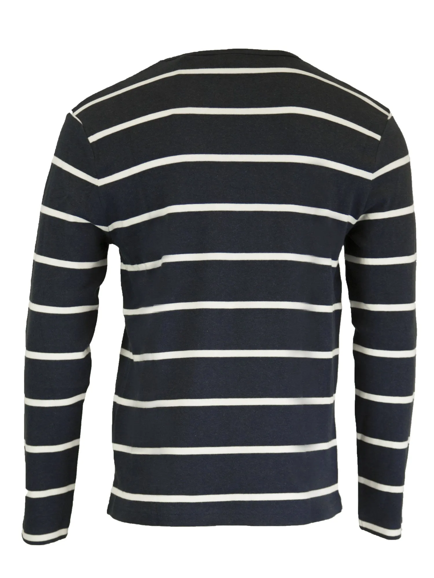 GANT Men's O1 Breton Stripe Long Sleeve Shirt, Medium, Persian Blue
