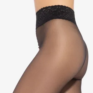 Gatta Softi-Comfi 30 Den Tights – Elegant Lace Waistband & Satin Finish