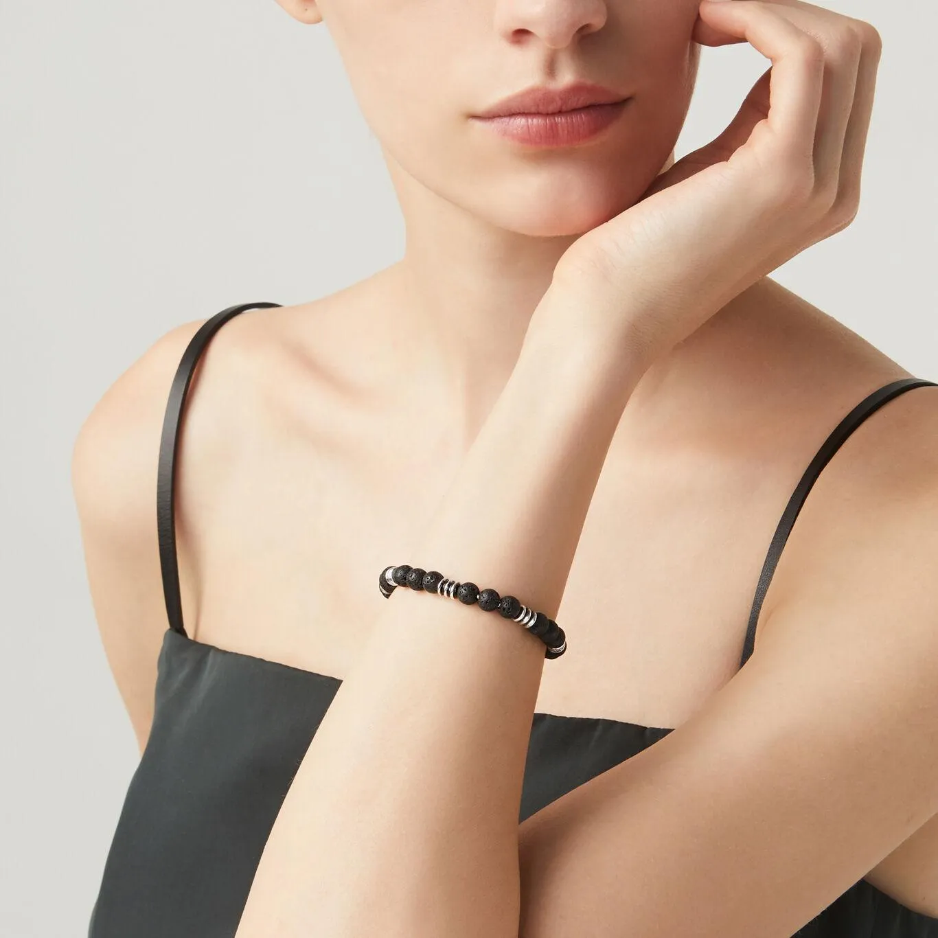 Giovanni Raspini Black Tris Black Silver 925 Lava Stone 10492