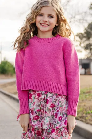 Girls: The Lucy Fuchsia Pink Sweater