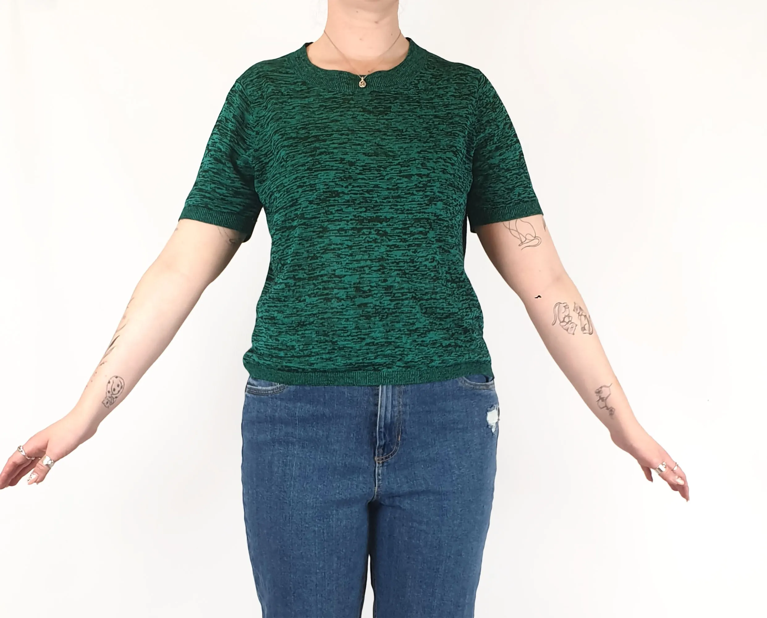 Gorman green textured fine knit top size 12