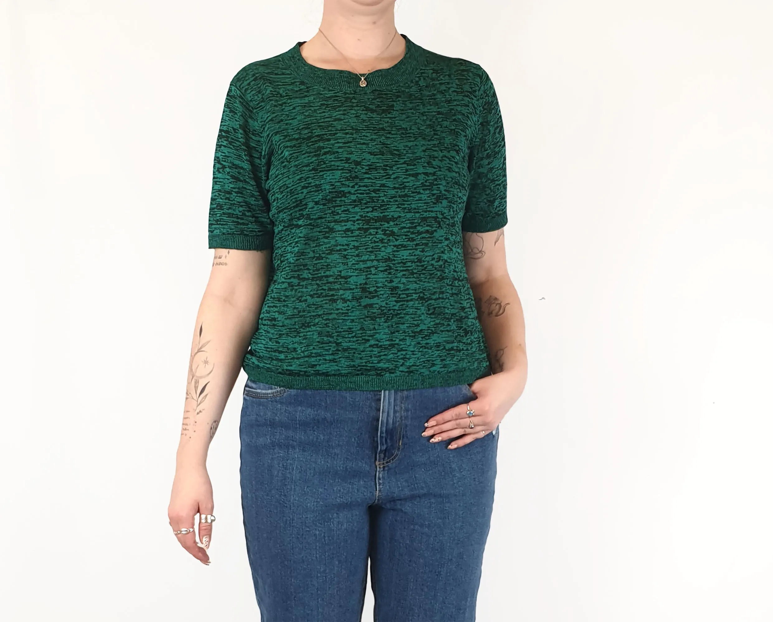 Gorman green textured fine knit top size 12