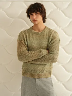 Gradient Cutout Cropped Sweater