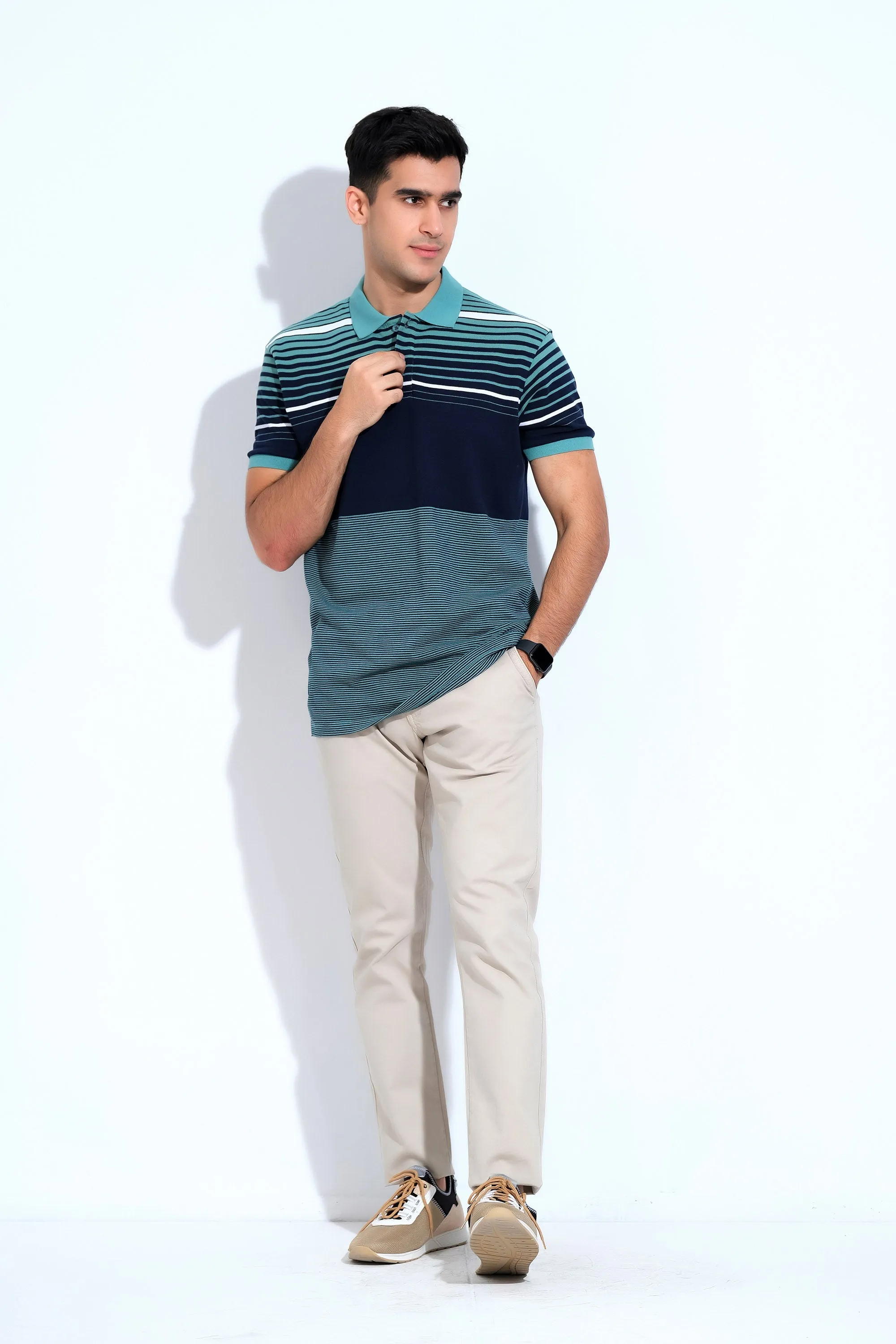 Green Strips Gents T-Shirt