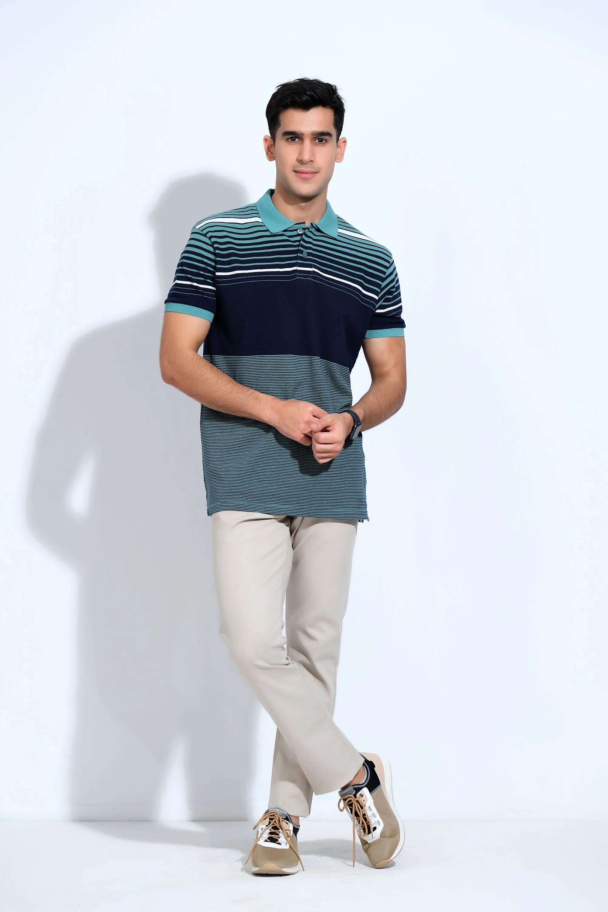 Green Strips Gents T-Shirt
