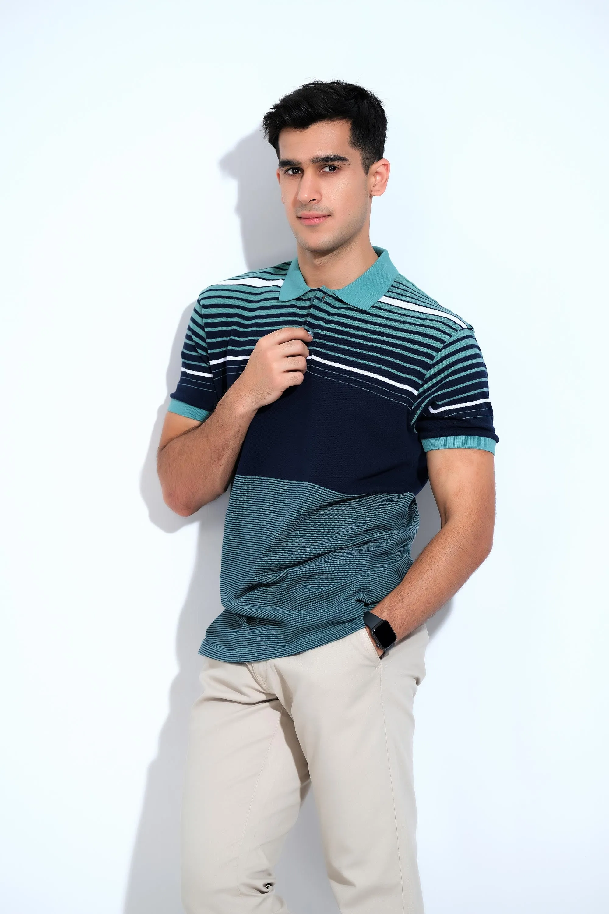 Green Strips Gents T-Shirt
