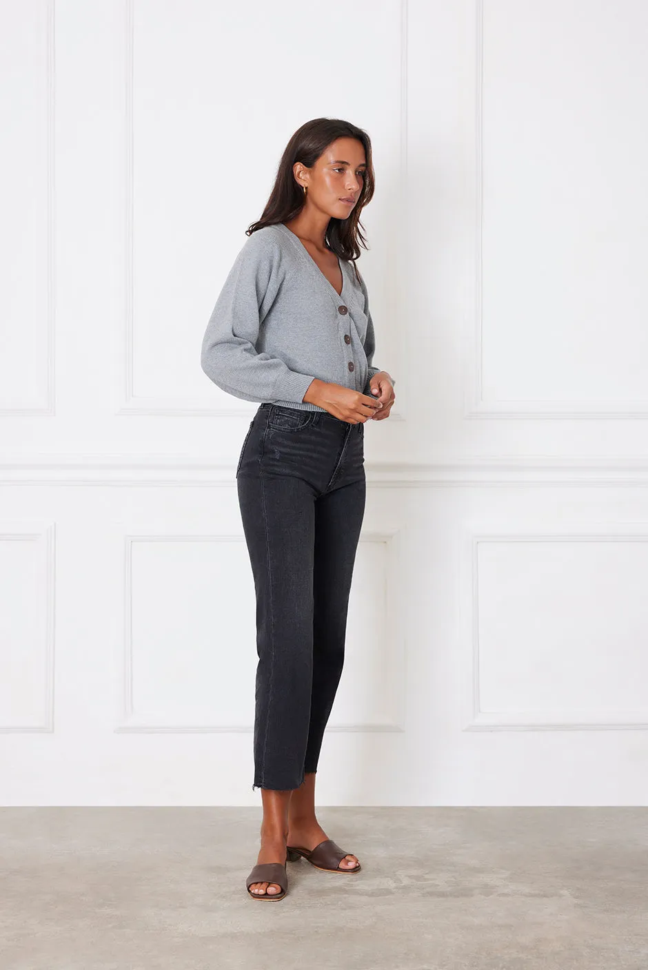 Greta Cardigan in Heather Grey