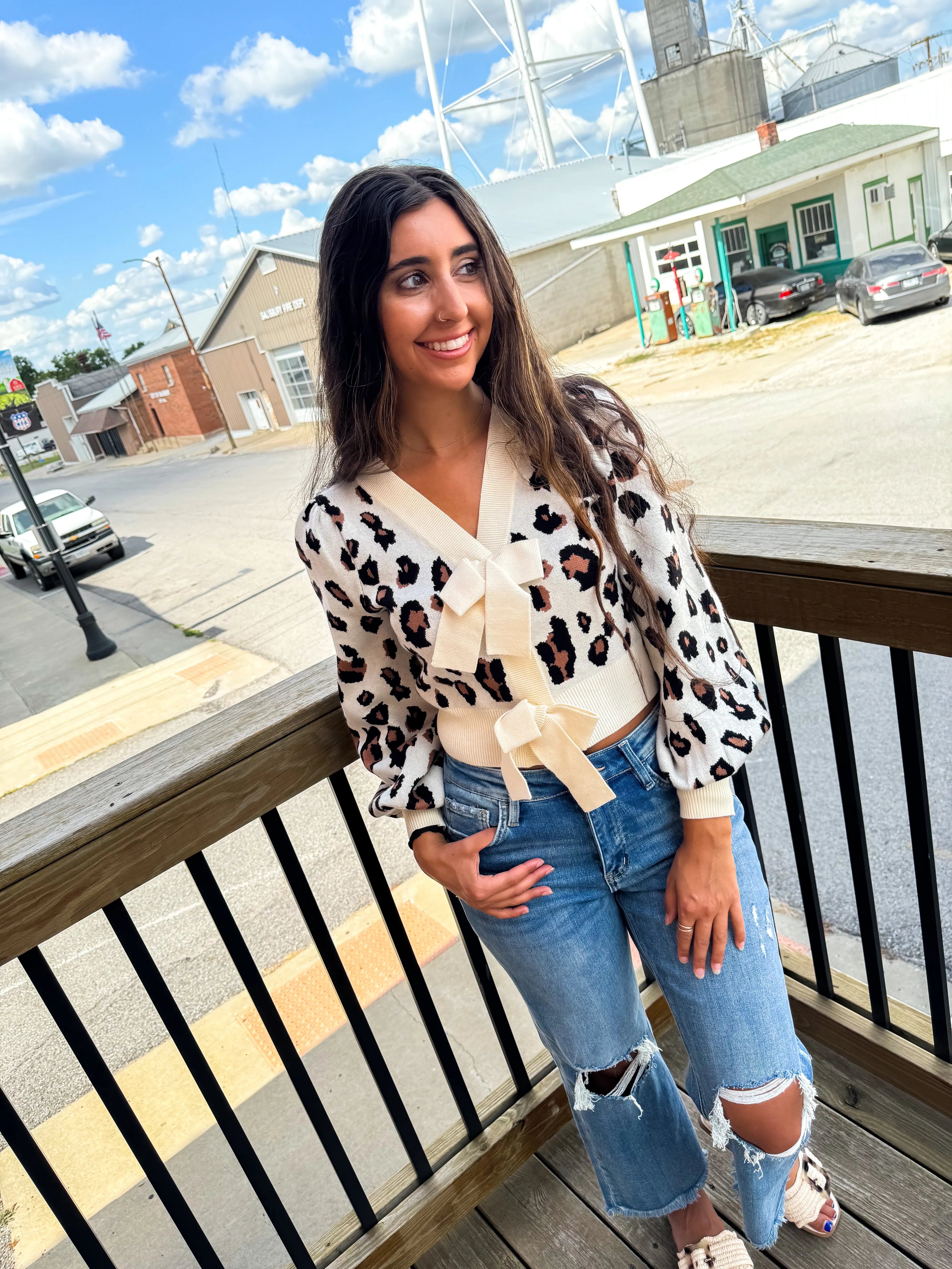 Greta- Leopard Bow Sweater