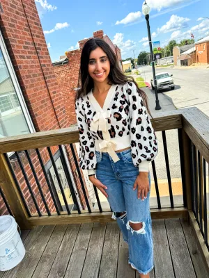 Greta- Leopard Bow Sweater