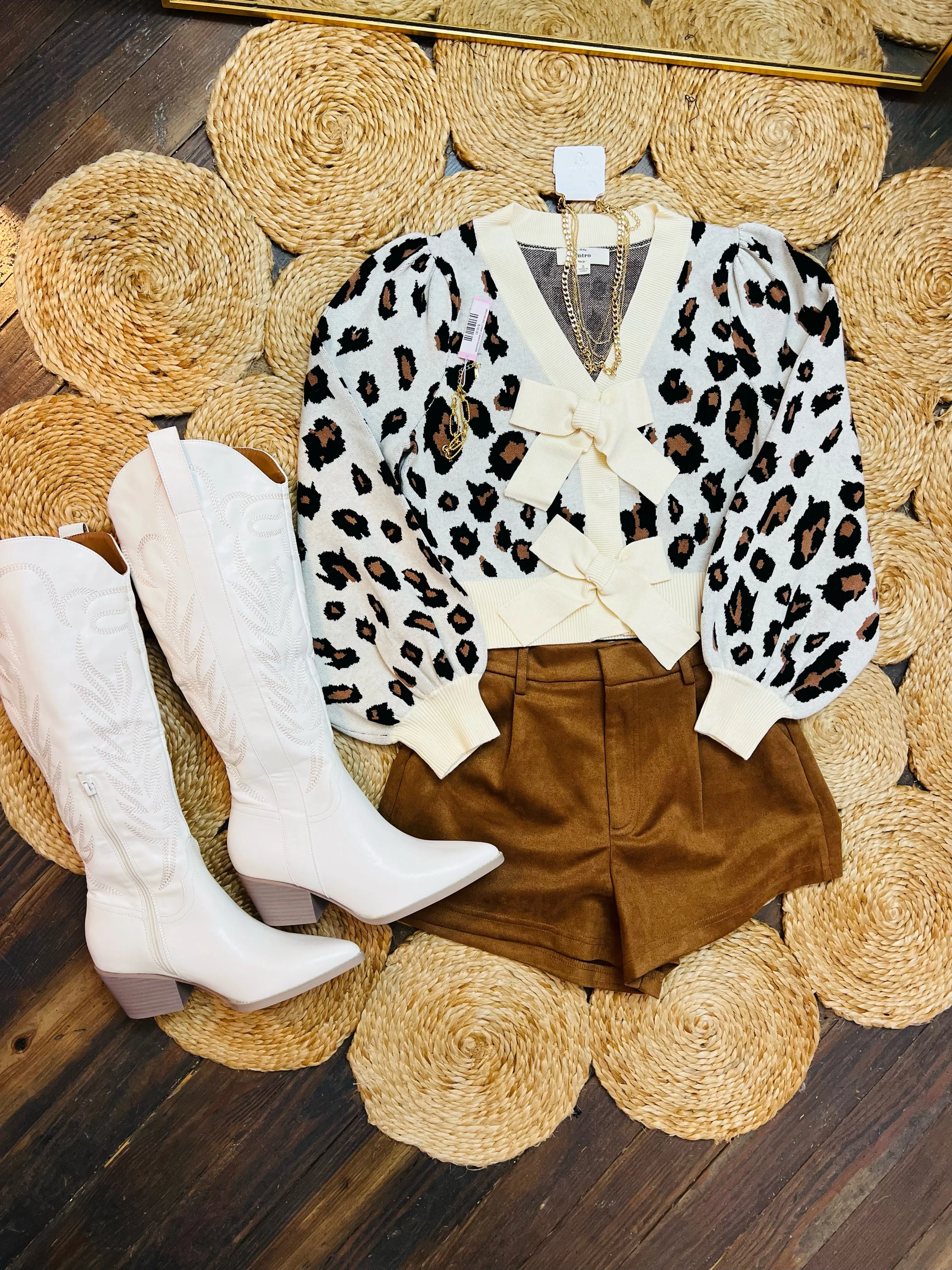Greta- Leopard Bow Sweater