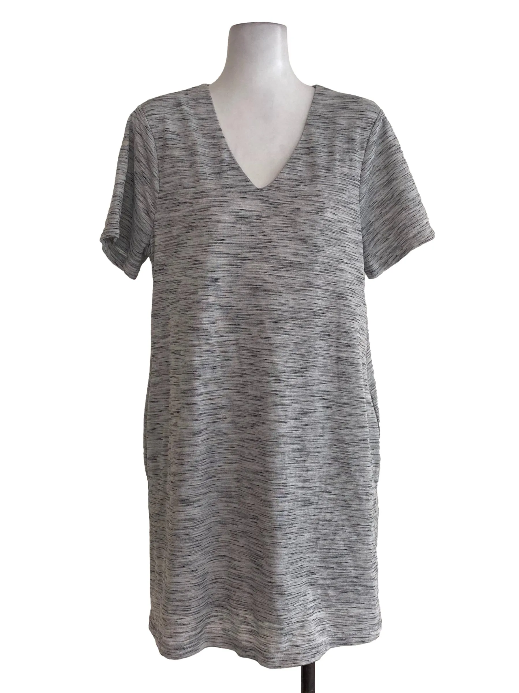 Grey Textured Tee Dress