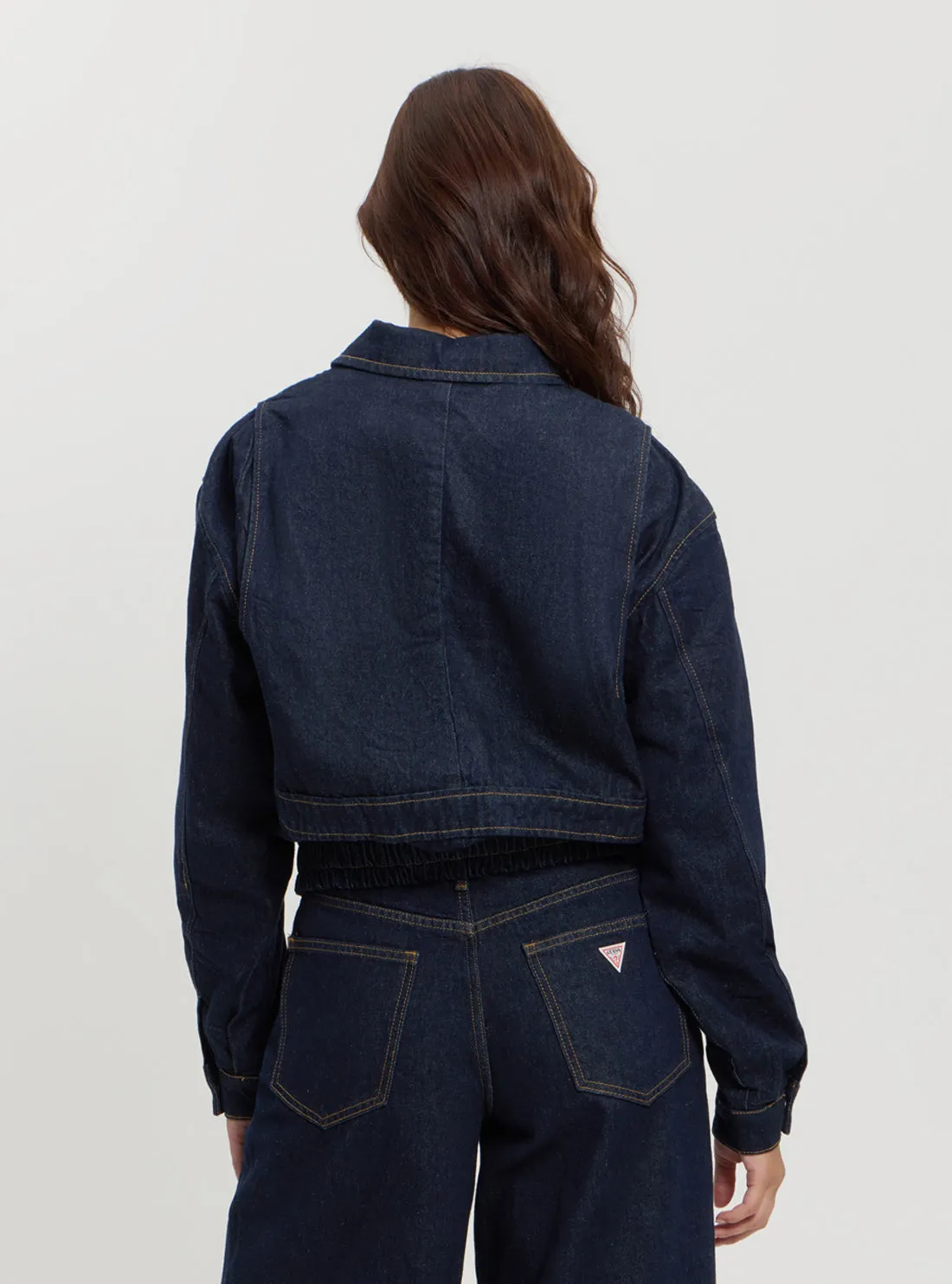 Guess Originals Blue Denim Bomber Jacket