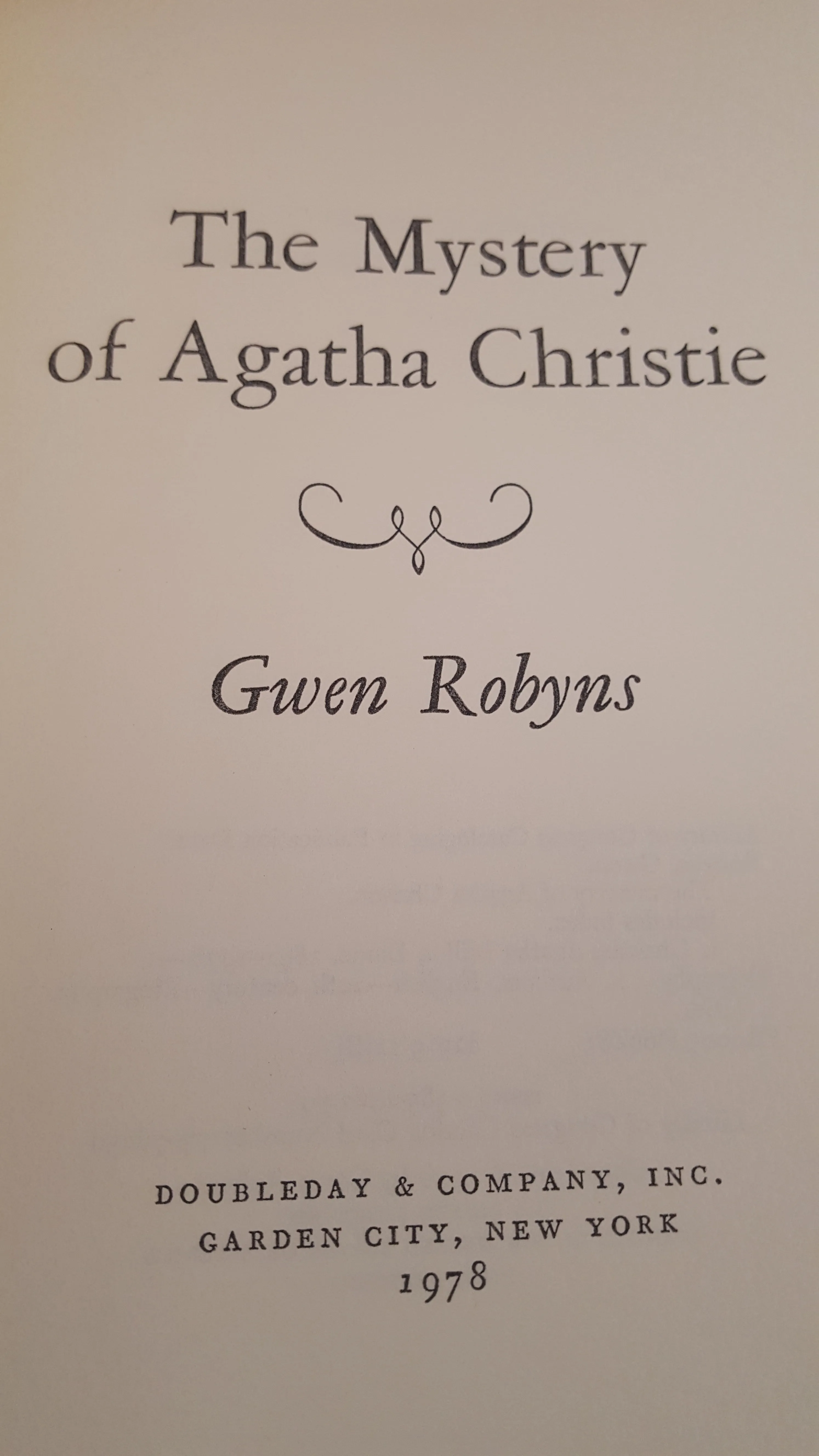 Gwen Robyns - The Mystery Of Agatha Christie, Doubleday, 1978, First Edition, Signed