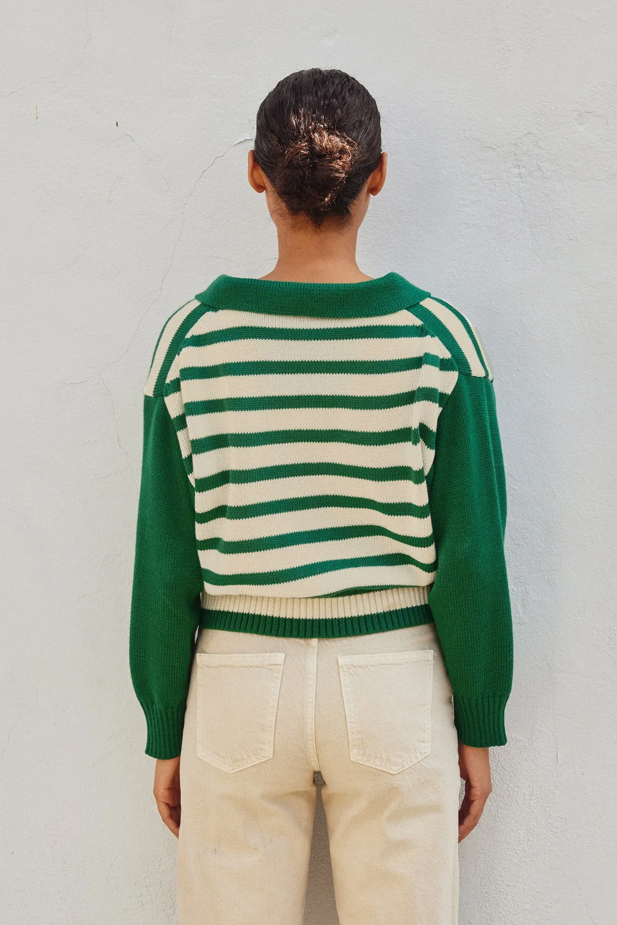 Hailey Striped Collared Sweater