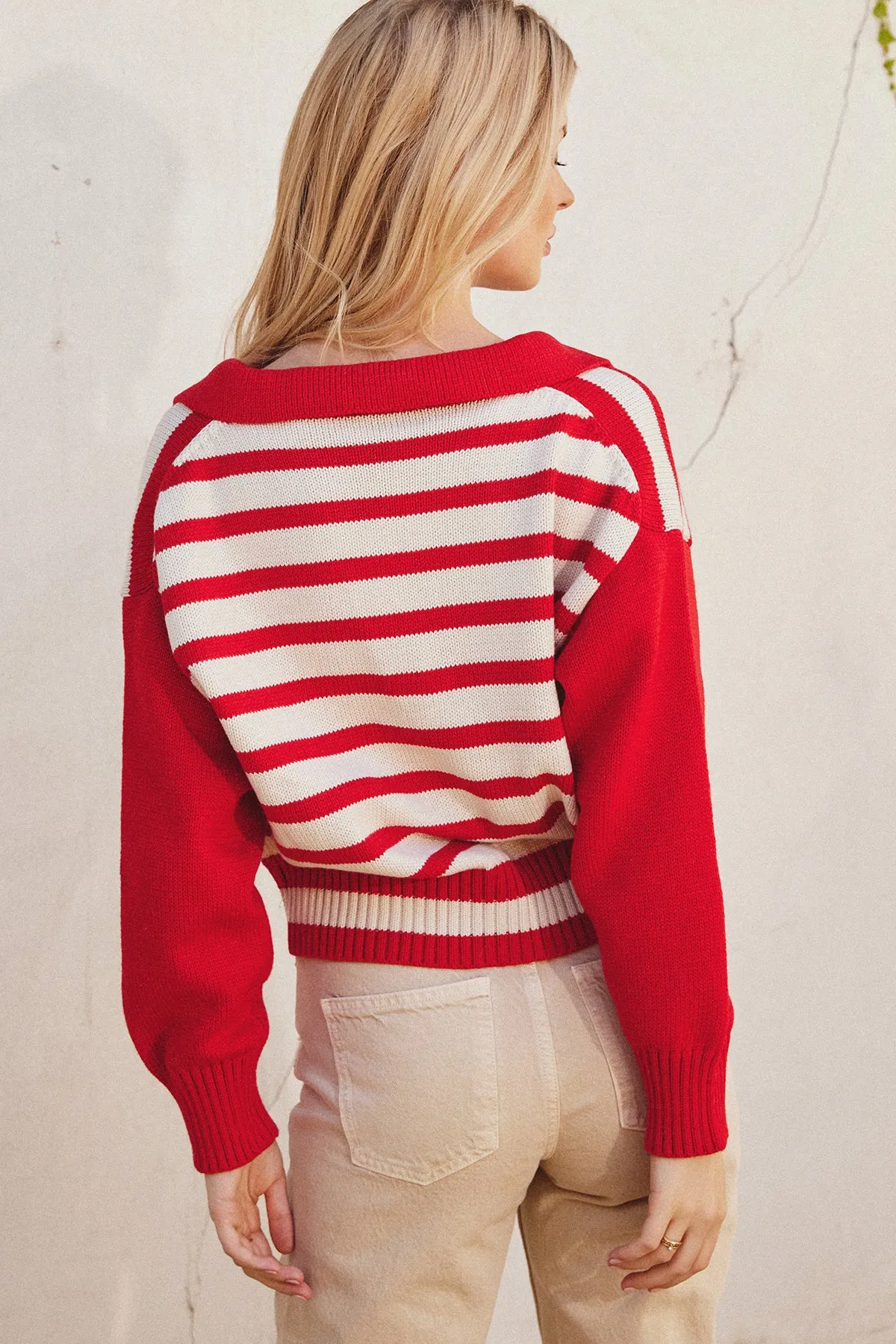 Hailey Striped Collared Sweater