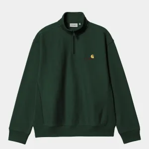 Half Zip American Script Sweat - Conifer