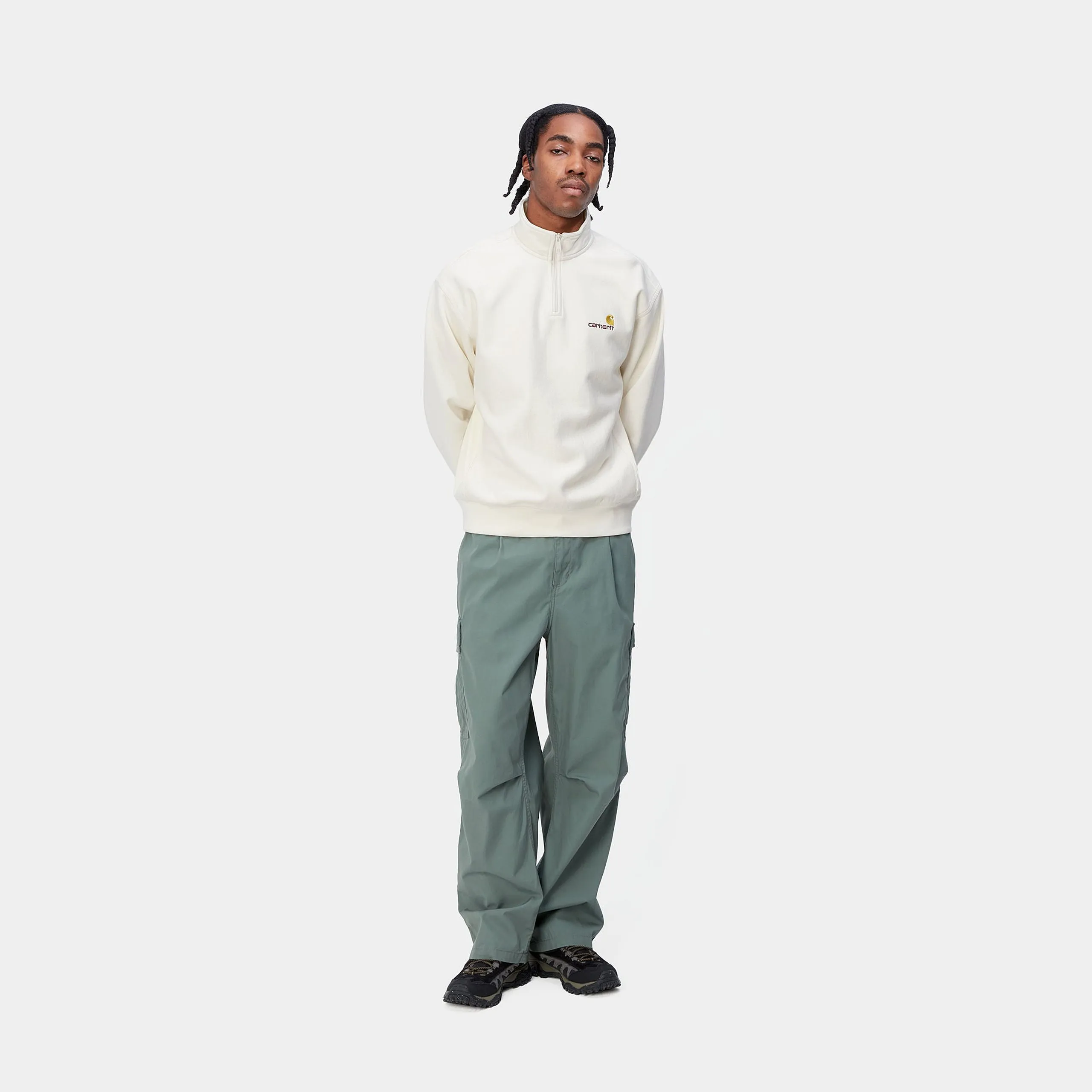 Half Zip American Script Sweat - Wax
