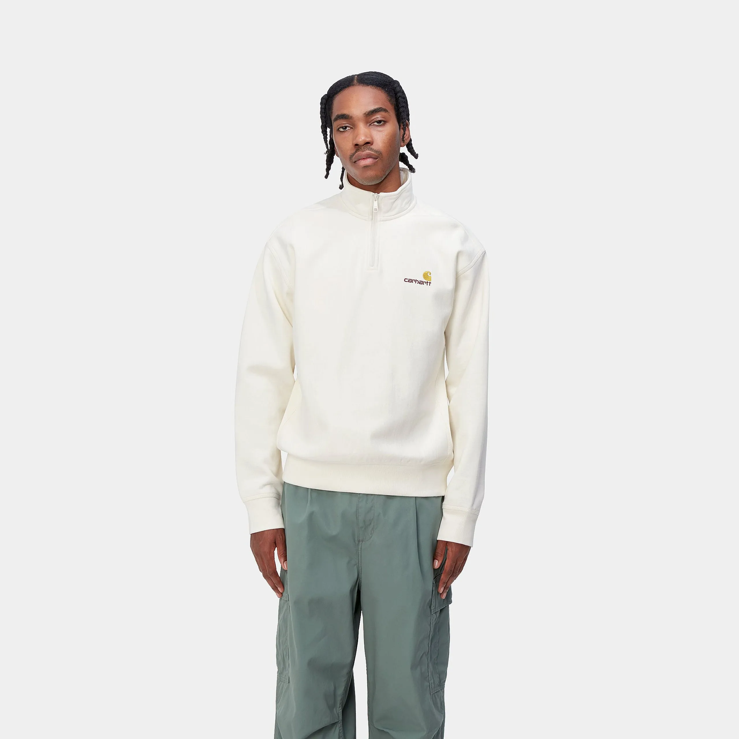 Half Zip American Script Sweat - Wax