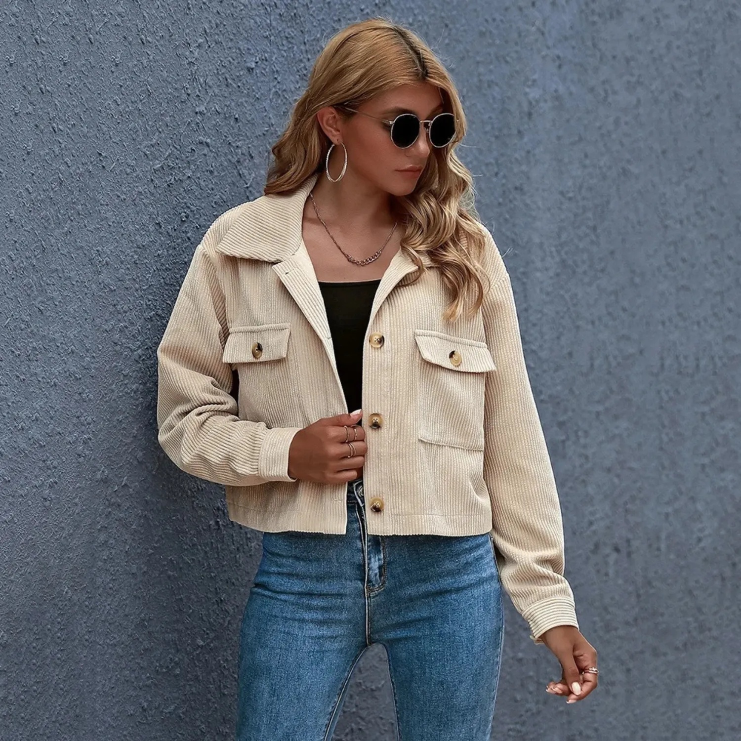 Hartley - lässige verkürzte Cordjacke