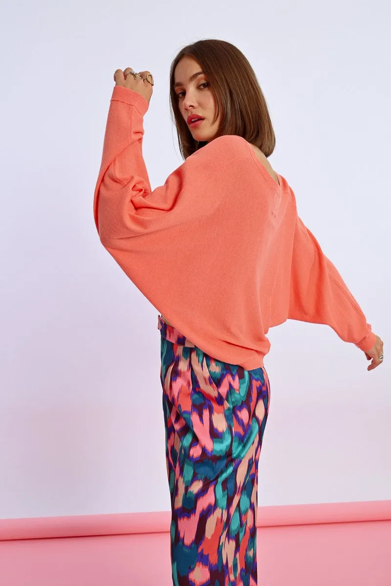 HEART PATTERN CROPPED SWEATER