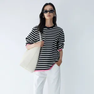 Heavy Weave Striped Long Sleeve Top