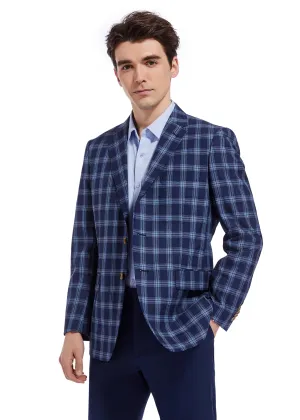 Hechter Paris Navy Plaid Sportcoat