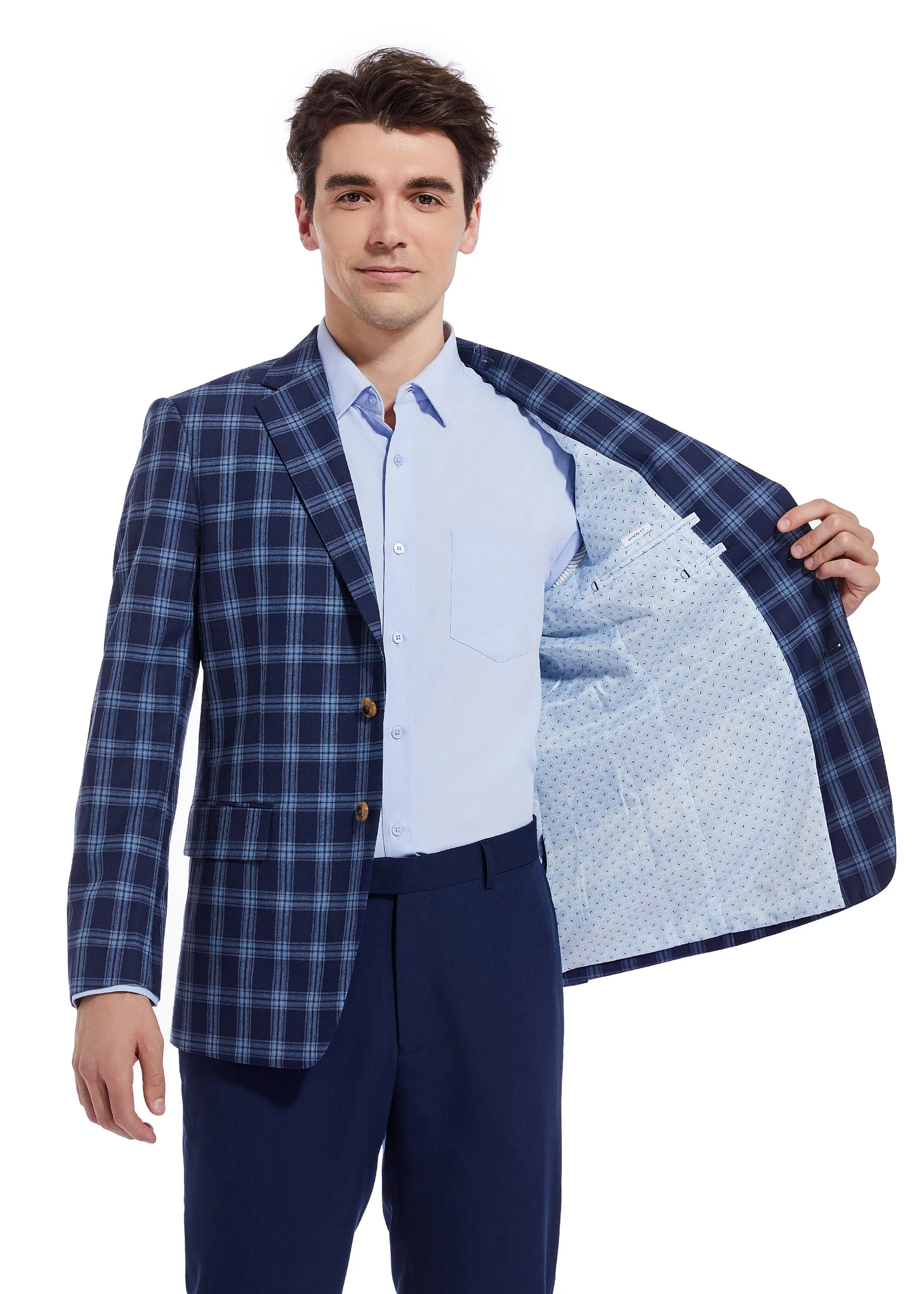 Hechter Paris Navy Plaid Sportcoat