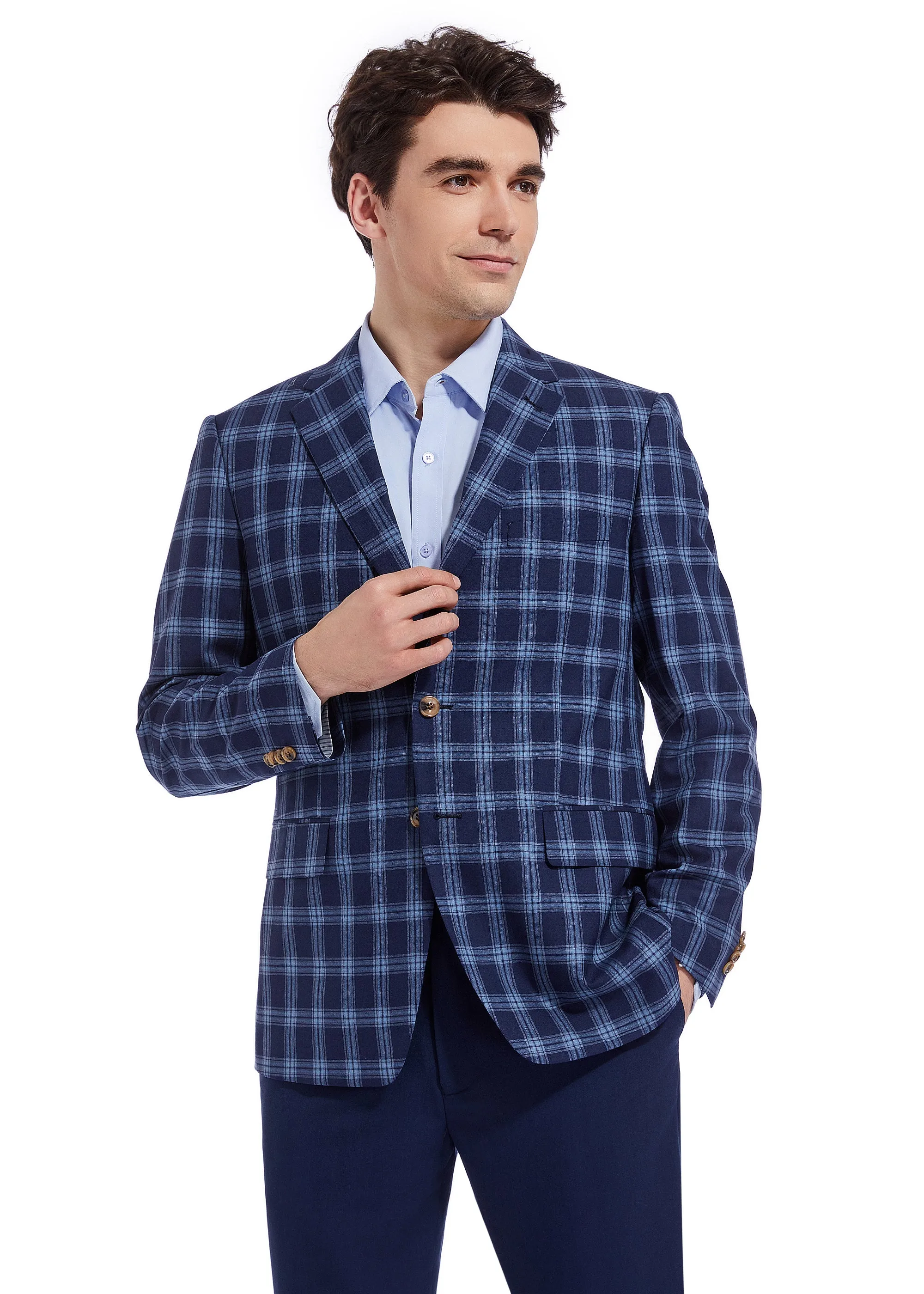 Hechter Paris Navy Plaid Sportcoat