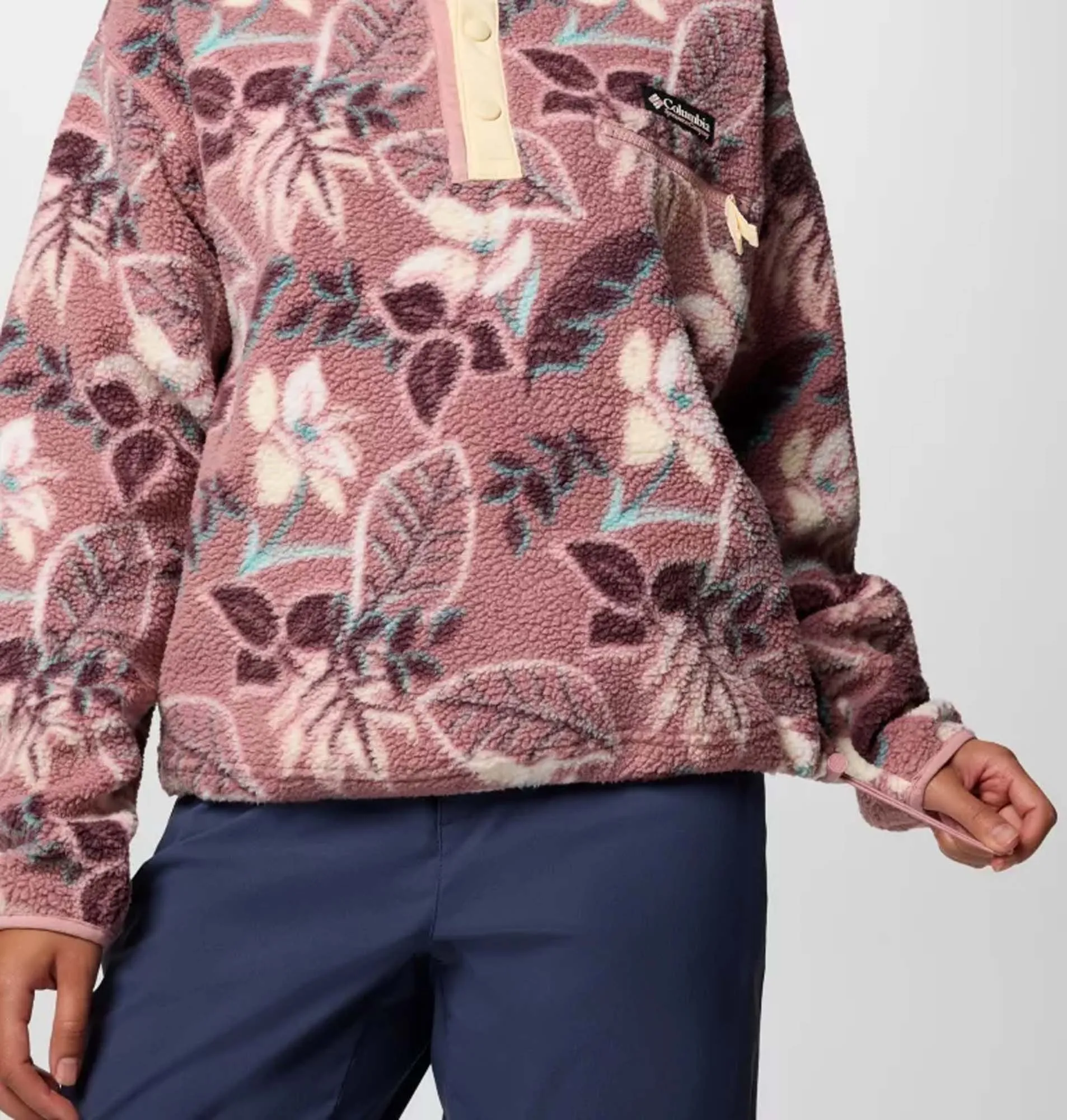 Helvetia II Printed Cropped Half Snap Fleece vest