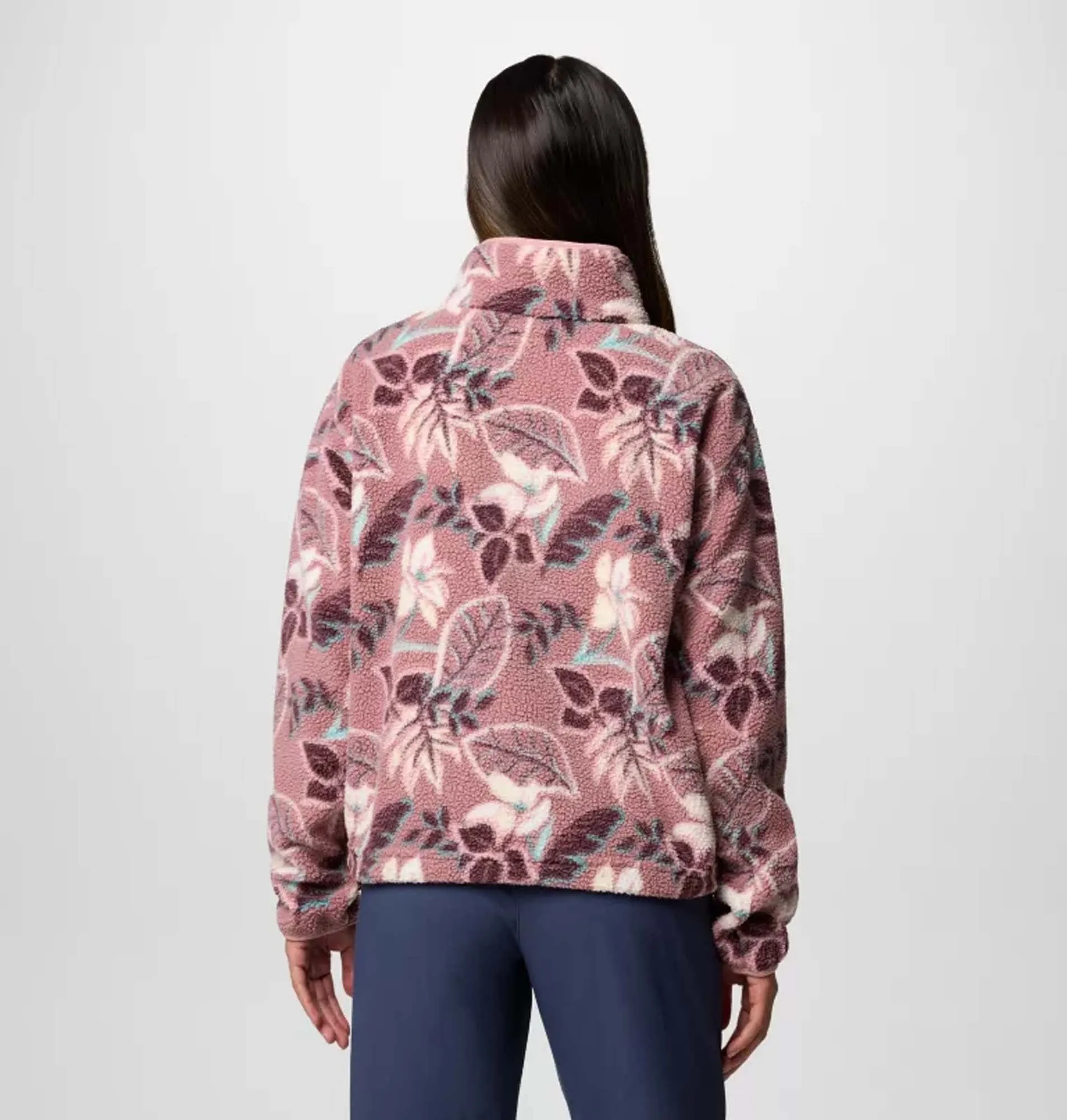Helvetia II Printed Cropped Half Snap Fleece vest