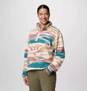 Helvetia II Printed Cropped Half Snap Fleece vest