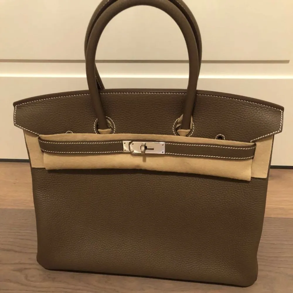 Hermès Birkin 35 Etoupe Taurillon Clemence Palladium Hardware PHW