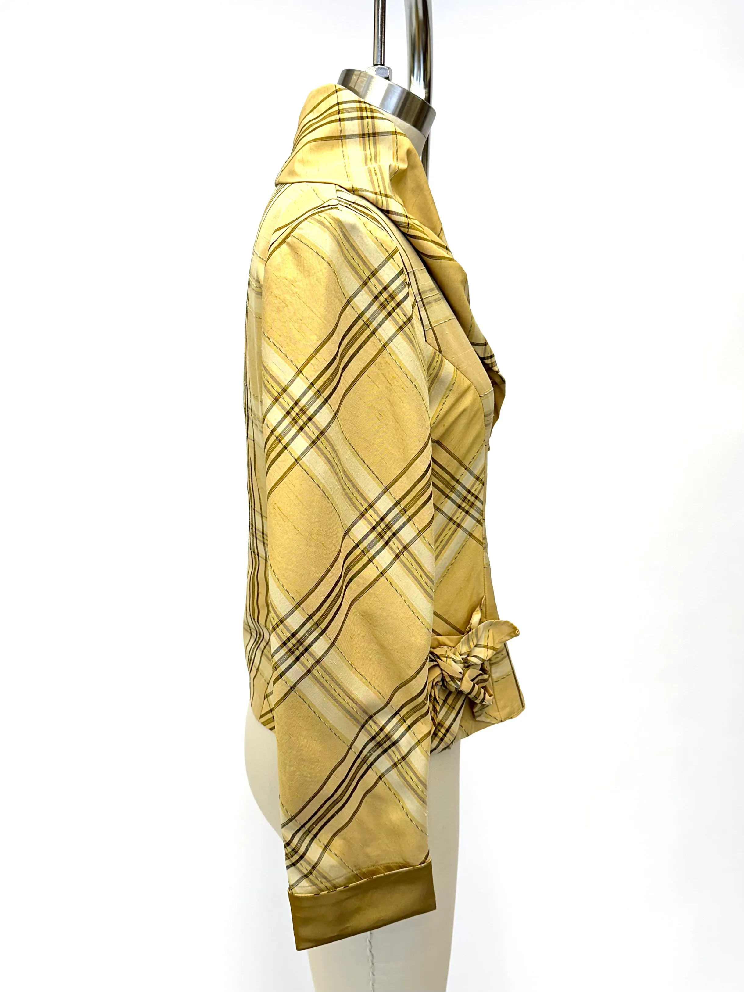 Hiroko Koshino Plaid Bow Jacket
