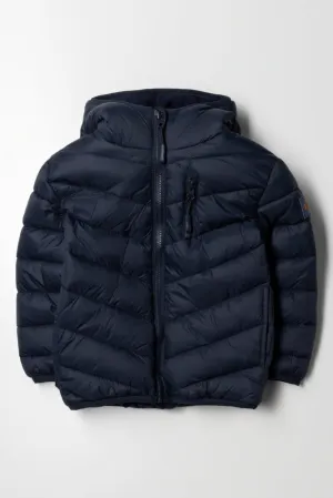 Hooded Puffer Jacket Navy
