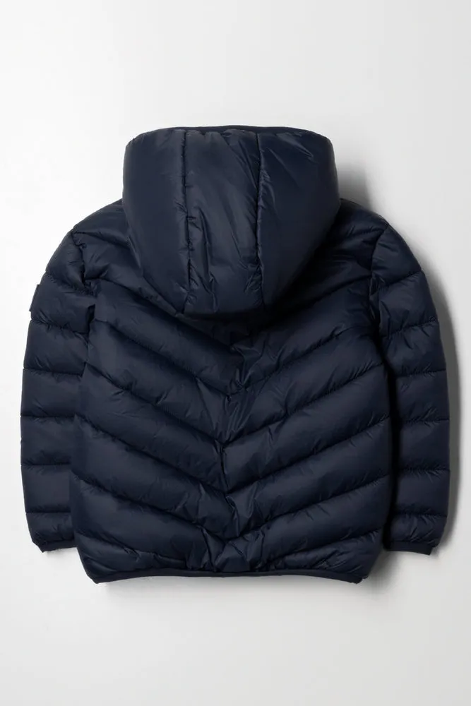 Hooded Puffer Jacket Navy